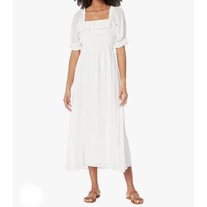 WAYF White Smocked Midi/Maxi Dress